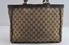 Authentic GUCCI Abbey Shoulder Tote Bag GG Canvas Leather 146247 Brown 8477I