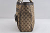 Authentic GUCCI Abbey Shoulder Tote Bag GG Canvas Leather 146247 Brown 8477I