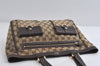 Authentic GUCCI Abbey Shoulder Tote Bag GG Canvas Leather 146247 Brown 8477I