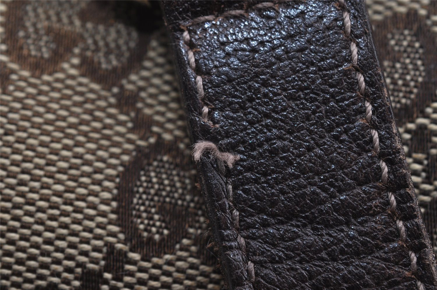 Authentic GUCCI Abbey Shoulder Tote Bag GG Canvas Leather 146247 Brown 8477I