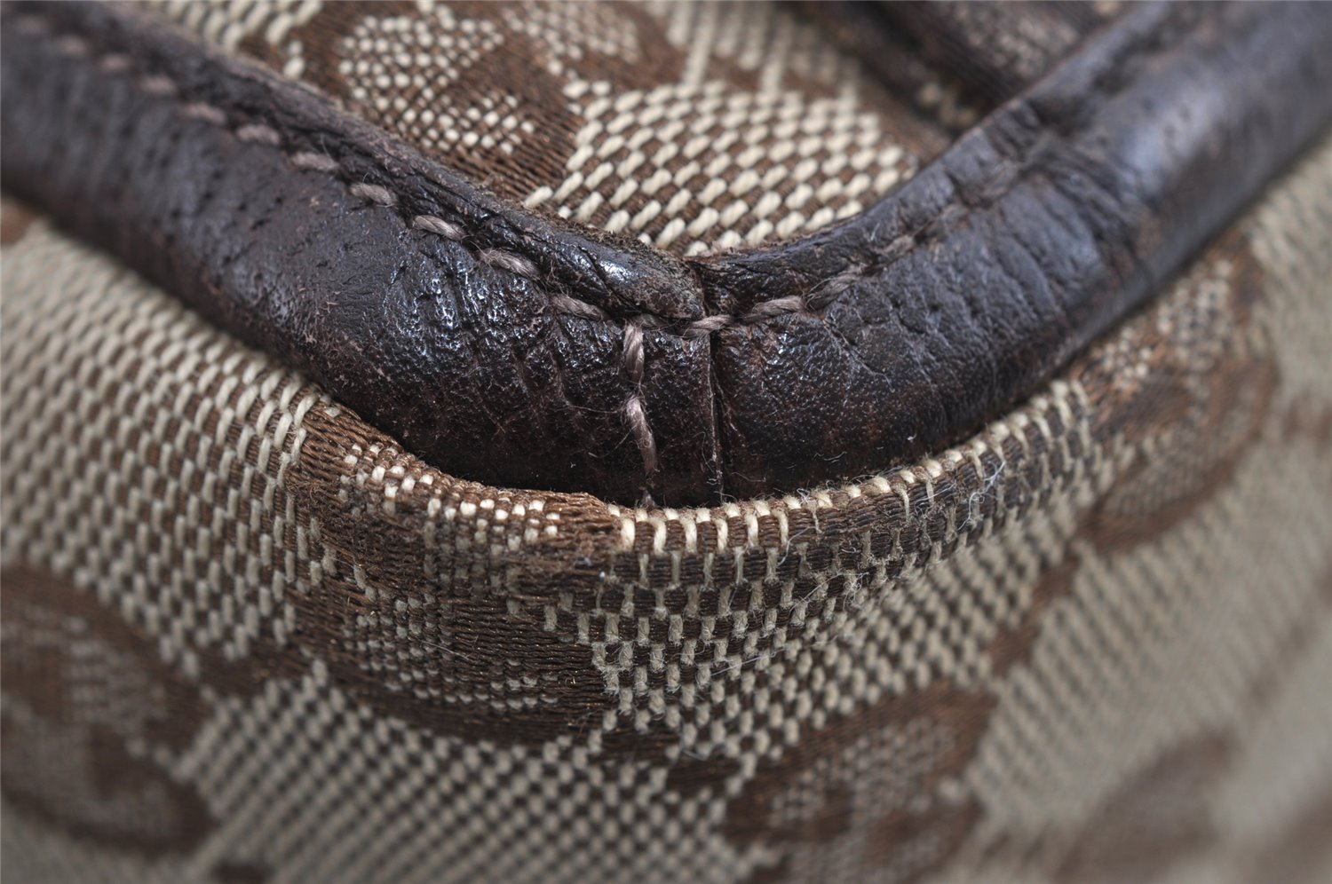 Authentic GUCCI Abbey Shoulder Tote Bag GG Canvas Leather 146247 Brown 8477I