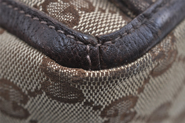 Authentic GUCCI Abbey Shoulder Tote Bag GG Canvas Leather 146247 Brown 8477I