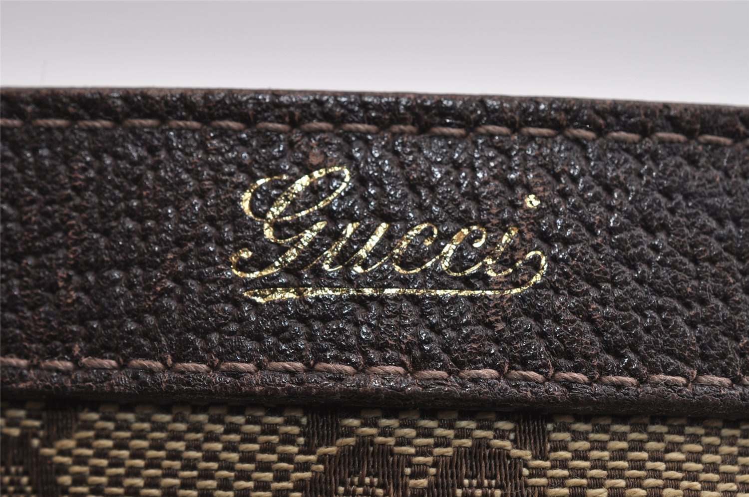 Authentic GUCCI Abbey Shoulder Tote Bag GG Canvas Leather 146247 Brown 8477I