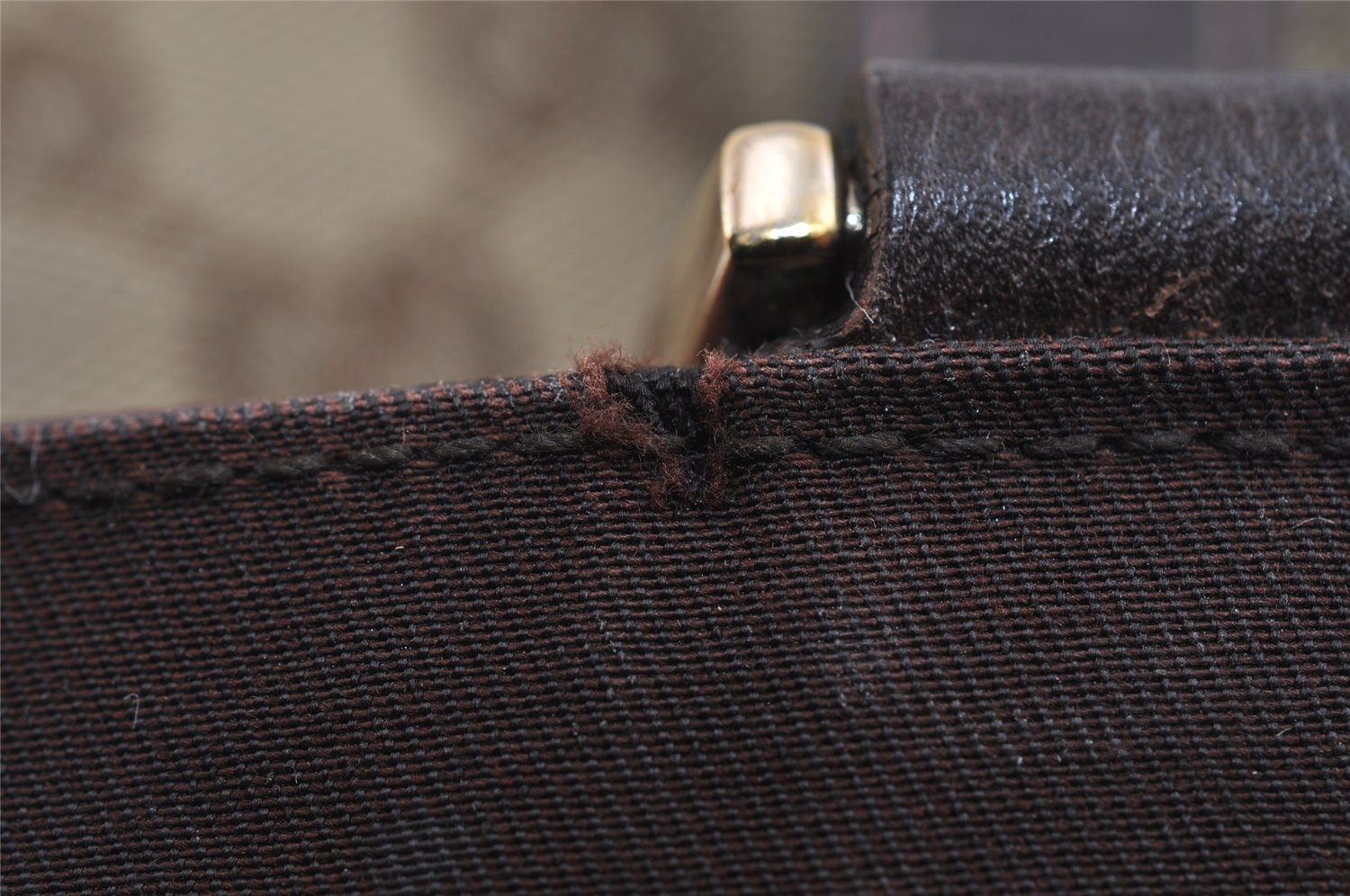 Authentic GUCCI Abbey Shoulder Tote Bag GG Canvas Leather 146247 Brown 8477I