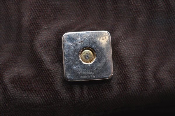 Authentic GUCCI Abbey Shoulder Tote Bag GG Canvas Leather 146247 Brown 8477I