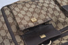 Authentic GUCCI Abbey Shoulder Tote Bag GG Canvas Leather 146247 Brown 8477I