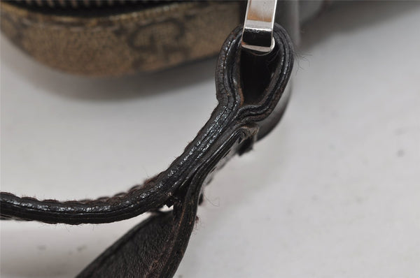 Authentic GUCCI Web Sherry Line Clutch Bag GG PVC Leather 152599 Brown 8478I