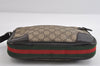 Authentic GUCCI Web Sherry Line Clutch Bag GG PVC Leather 152599 Brown 8478I