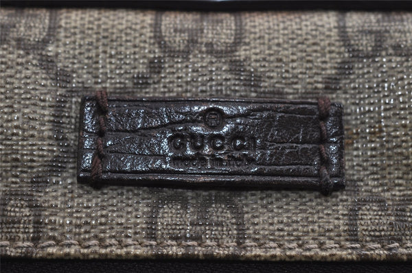 Authentic GUCCI Web Sherry Line Clutch Bag GG PVC Leather 152599 Brown 8478I