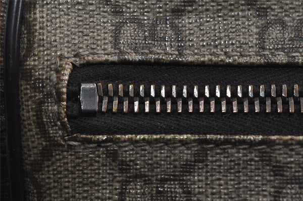 Authentic GUCCI Web Sherry Line Clutch Bag GG PVC Leather 152599 Brown 8478I