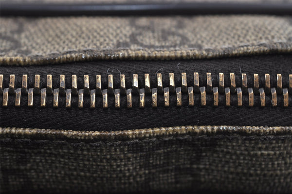 Authentic GUCCI Web Sherry Line Clutch Bag GG PVC Leather 152599 Brown 8478I