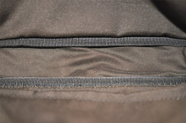 Authentic GUCCI Web Sherry Line Clutch Bag GG PVC Leather 152599 Brown 8478I