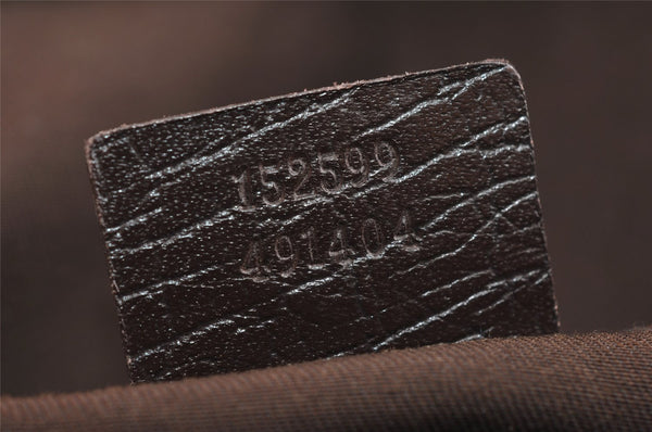 Authentic GUCCI Web Sherry Line Clutch Bag GG PVC Leather 152599 Brown 8478I