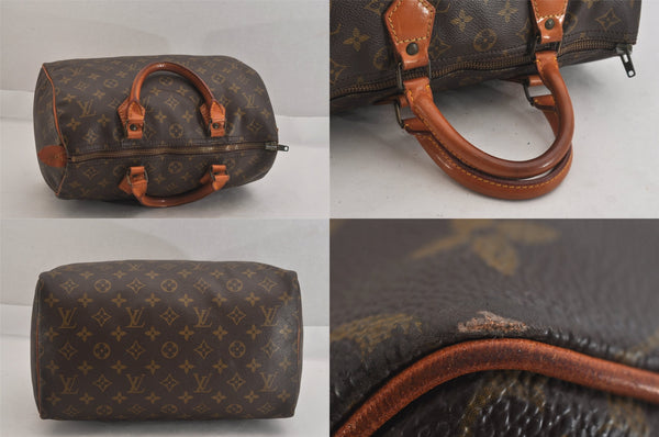 Authentic Louis Vuitton Monogram Speedy 30 Hand Boston Bag M41526 LV 8478M