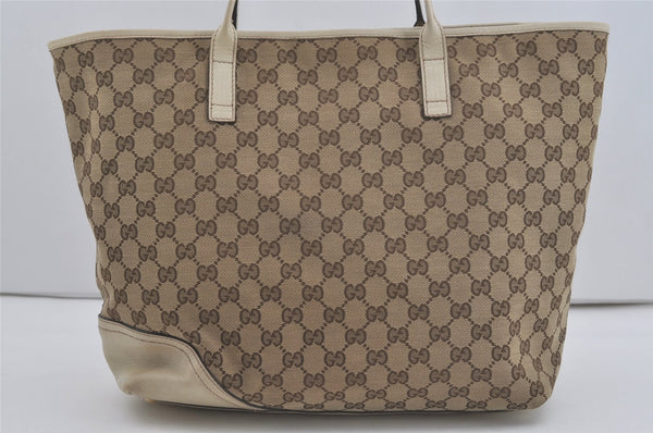 Authentic GUCCI New Britt Shoulder Tote Bag GG Canvas Leather 169946 Brown 8479I