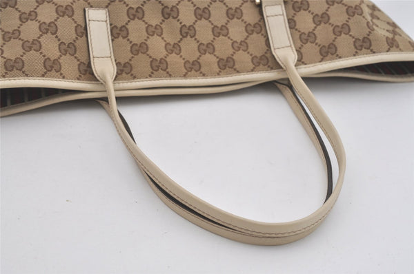 Authentic GUCCI New Britt Shoulder Tote Bag GG Canvas Leather 169946 Brown 8479I