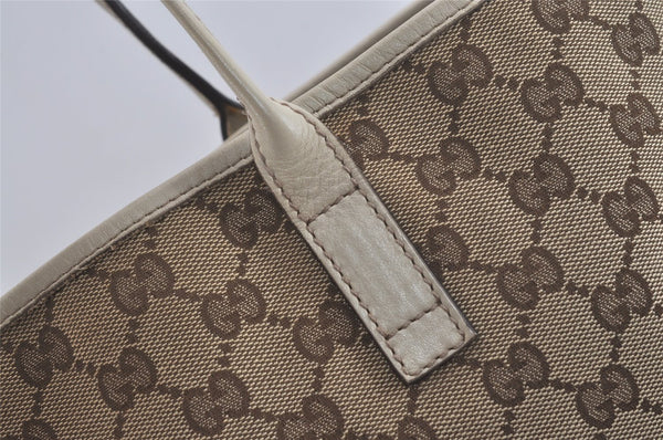 Authentic GUCCI New Britt Shoulder Tote Bag GG Canvas Leather 169946 Brown 8479I