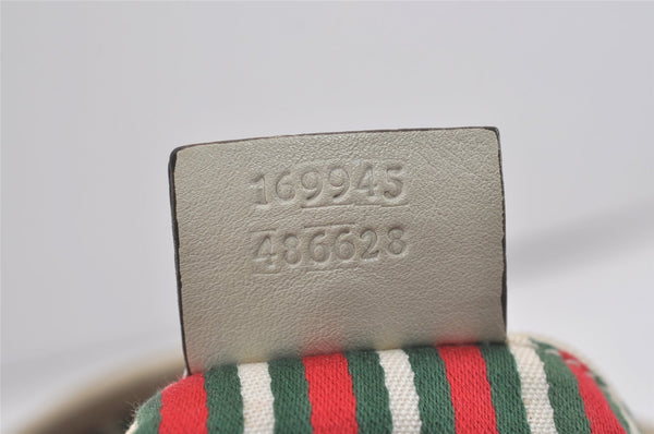 Authentic GUCCI New Britt Shoulder Tote Bag GG Canvas Leather 169946 Brown 8479I