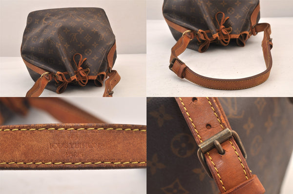 Authentic Louis Vuitton Monogram Petit Noe M42226 Shoulder Drawstring Bag 8479M