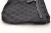 Authentic GUCCI Vintage Waist Body Bag Purse GG Canvas Leather 28566 Black 8480I