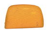 Authentic Louis Vuitton Epi Dauphine MM Pouch Clutch Bag Purse Yellow Junk 8480M