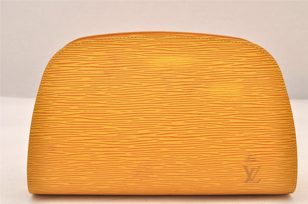 Authentic Louis Vuitton Epi Dauphine MM Pouch Clutch Bag Purse Yellow Junk 8480M