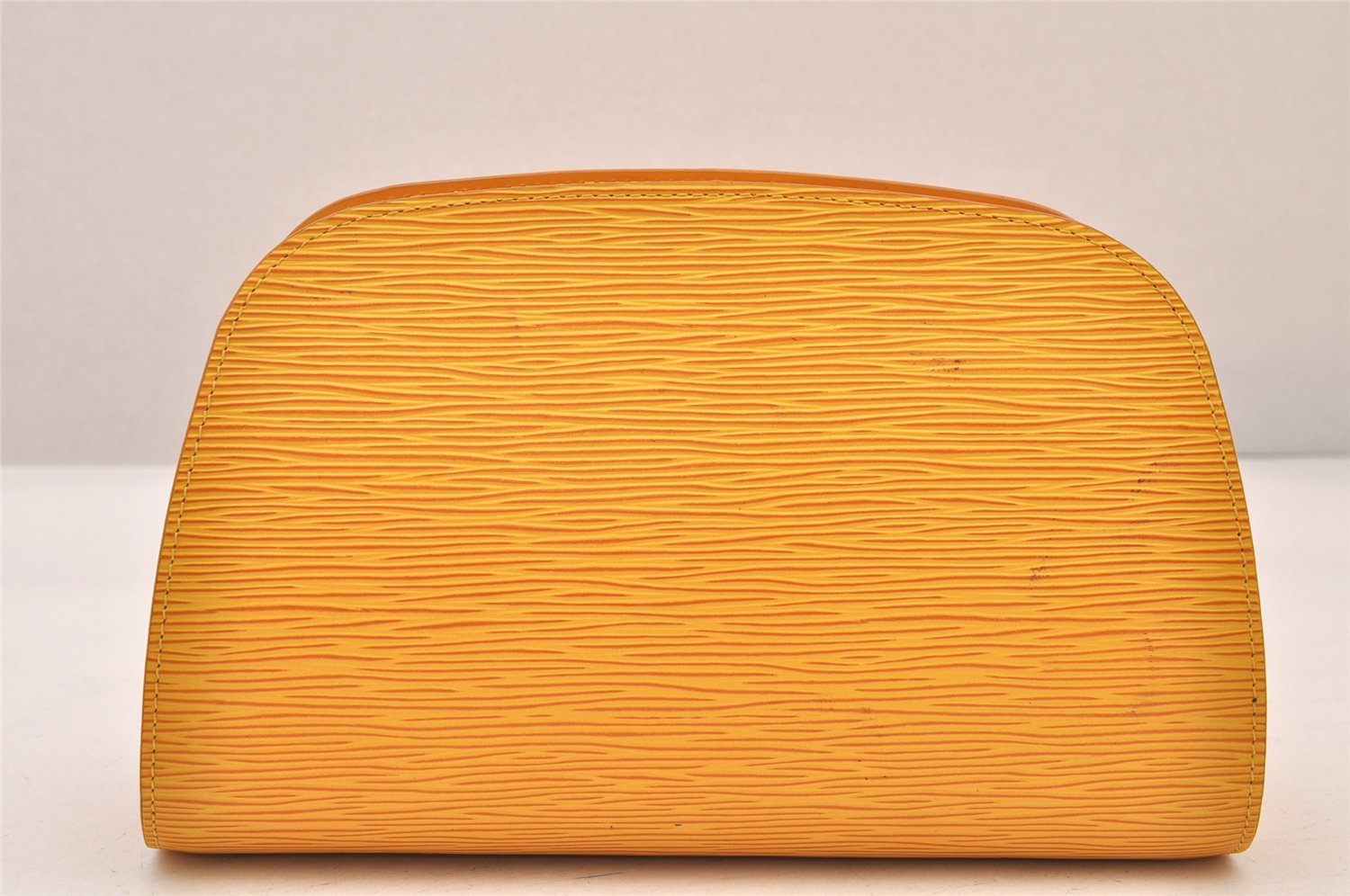 Authentic Louis Vuitton Epi Dauphine MM Pouch Clutch Bag Purse Yellow Junk 8480M