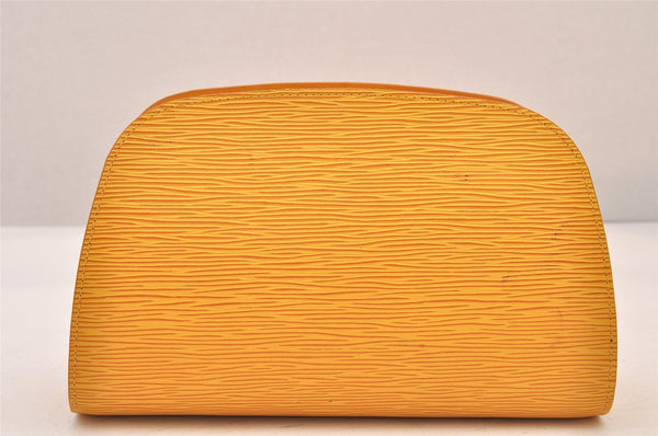 Authentic Louis Vuitton Epi Dauphine MM Pouch Clutch Bag Purse Yellow Junk 8480M