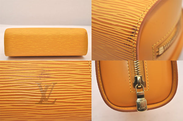 Authentic Louis Vuitton Epi Dauphine MM Pouch Clutch Bag Purse Yellow Junk 8480M