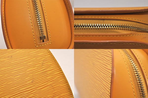 Authentic Louis Vuitton Epi Dauphine MM Pouch Clutch Bag Purse Yellow Junk 8480M