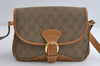Authentic GUCCI Shoulder Cross Body Bag GG Canvas Leather Khaki Green 8481I