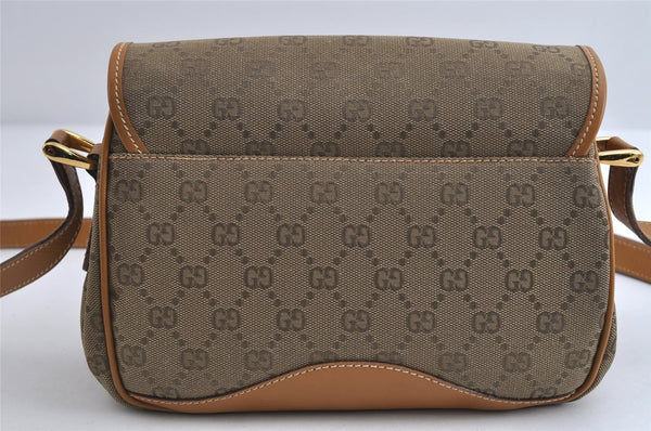 Authentic GUCCI Shoulder Cross Body Bag GG Canvas Leather Khaki Green 8481I