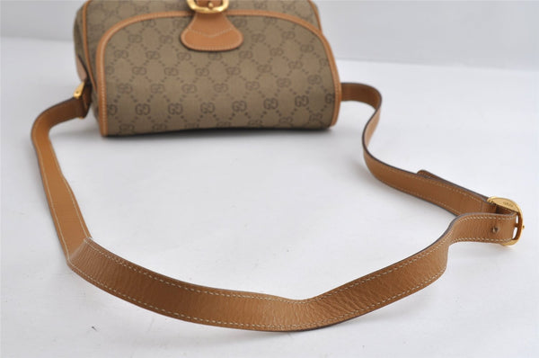 Authentic GUCCI Shoulder Cross Body Bag GG Canvas Leather Khaki Green 8481I
