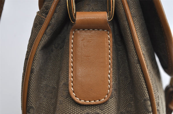 Authentic GUCCI Shoulder Cross Body Bag GG Canvas Leather Khaki Green 8481I