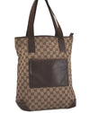 Authentic GUCCI Vintage Shoulder Tote Bag GG Canvas Leather 28892 Brown 8482I