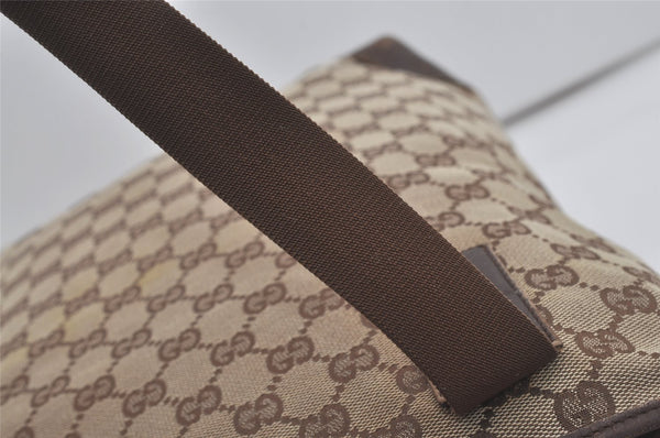 Authentic GUCCI Vintage Shoulder Tote Bag GG Canvas Leather 28892 Brown 8482I