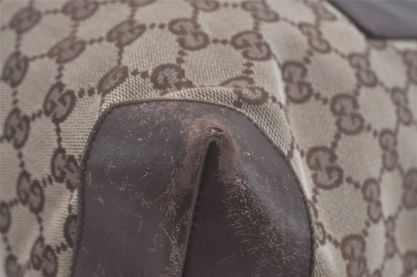 Authentic GUCCI Vintage Shoulder Tote Bag GG Canvas Leather 28892 Brown 8482I