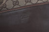 Authentic GUCCI Vintage Shoulder Tote Bag GG Canvas Leather 28892 Brown 8482I