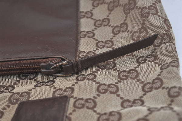Authentic GUCCI Vintage Shoulder Tote Bag GG Canvas Leather 28892 Brown 8482I