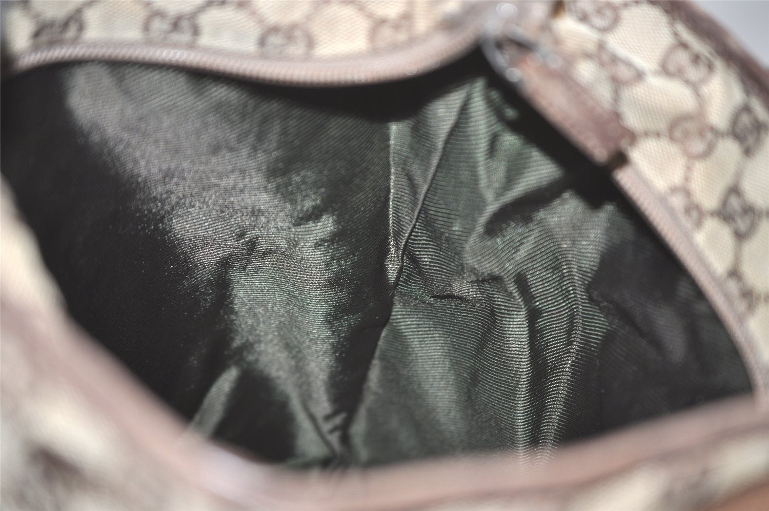 Authentic GUCCI Vintage Shoulder Tote Bag GG Canvas Leather 28892 Brown 8482I