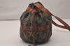 Authentic FENDI Pequin Check Shoulder Drawstring Bag PVC Leather Brown 8482J