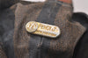 Authentic FENDI Pequin Check Shoulder Drawstring Bag PVC Leather Brown 8482J