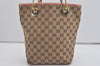 Authentic GUCCI Eclipse Shoulder Tote Bag GG Canvas Leather 120840 Brown 8483I