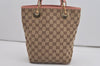 Authentic GUCCI Eclipse Shoulder Tote Bag GG Canvas Leather 120840 Brown 8483I