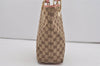 Authentic GUCCI Eclipse Shoulder Tote Bag GG Canvas Leather 120840 Brown 8483I