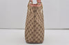 Authentic GUCCI Eclipse Shoulder Tote Bag GG Canvas Leather 120840 Brown 8483I