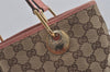 Authentic GUCCI Eclipse Shoulder Tote Bag GG Canvas Leather 120840 Brown 8483I