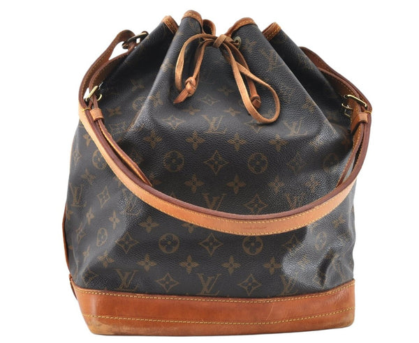 Authentic Louis Vuitton Monogram Noe Shoulder Drawstring Bag M42224 LV 8483M