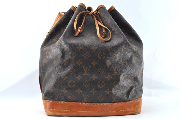 Authentic Louis Vuitton Monogram Noe Shoulder Drawstring Bag M42224 LV 8483M