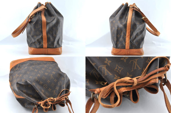 Authentic Louis Vuitton Monogram Noe Shoulder Drawstring Bag M42224 LV 8483M